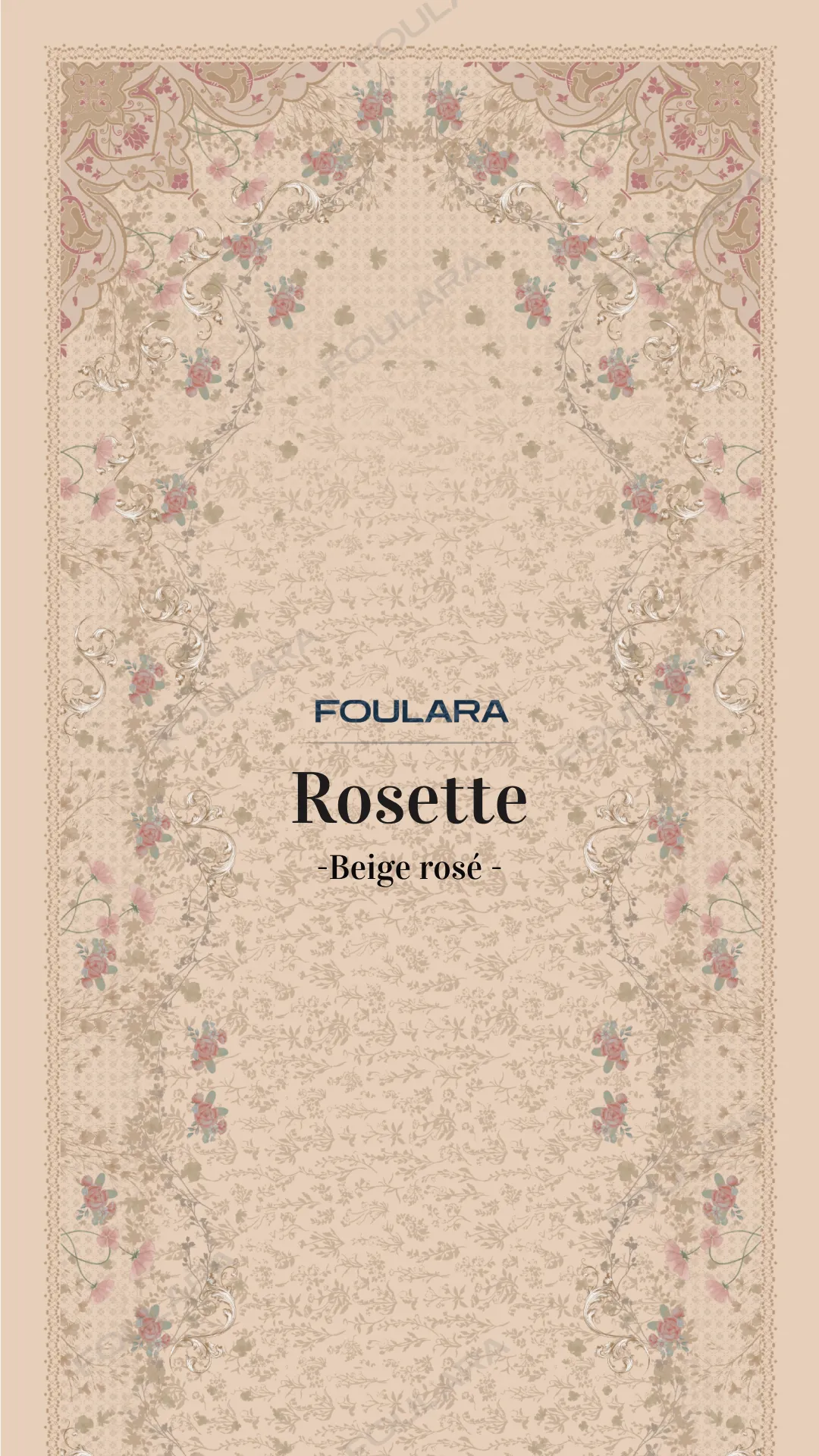 Foulara Rosette - Beige Rosé